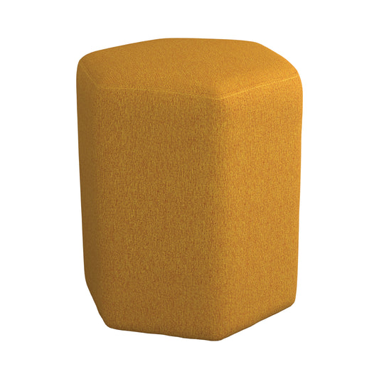 Hexagonal Upholstered Stool Yellow