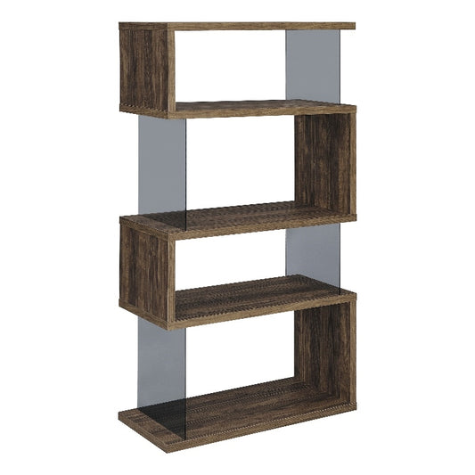 Emelle 4-shelf Bookcase with Glass Panels