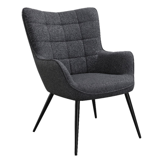 Upholstered Flared Arms Accent Chair with Grid Tufted