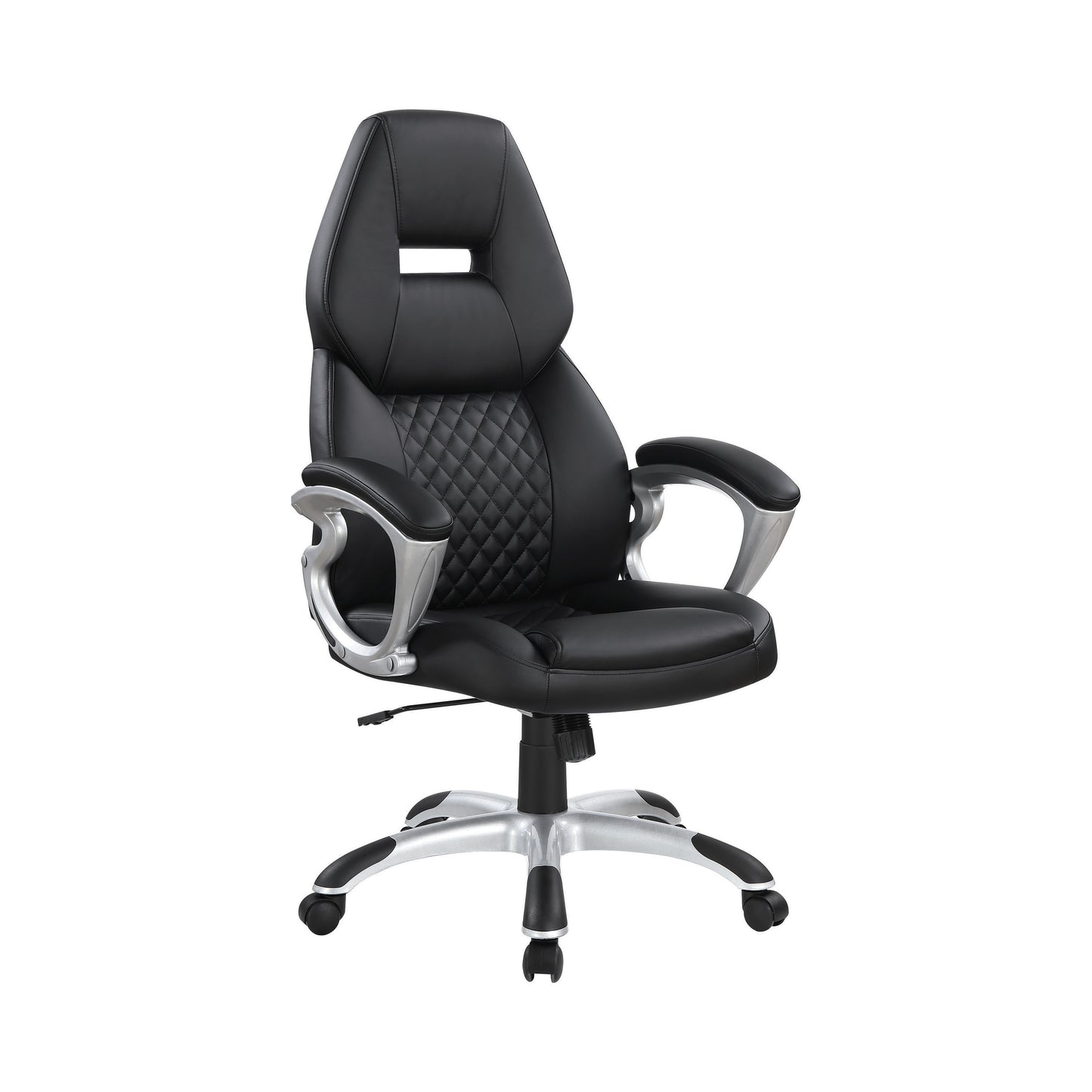 Adjustable Height Office Chair Black and Silver