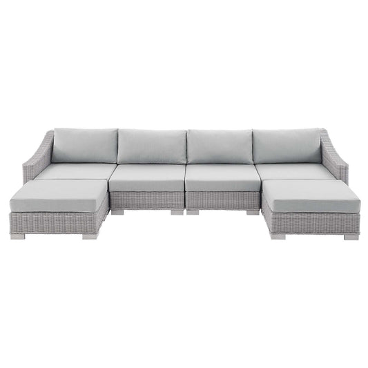 Conway Sunbrella® Outdoor Patio Wicker Rattan 6-Piece Furniture Set