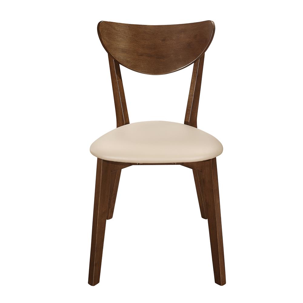 Kersey Dining Side Chairs with Curved Backs Beige and Chestnut (Set of 2)