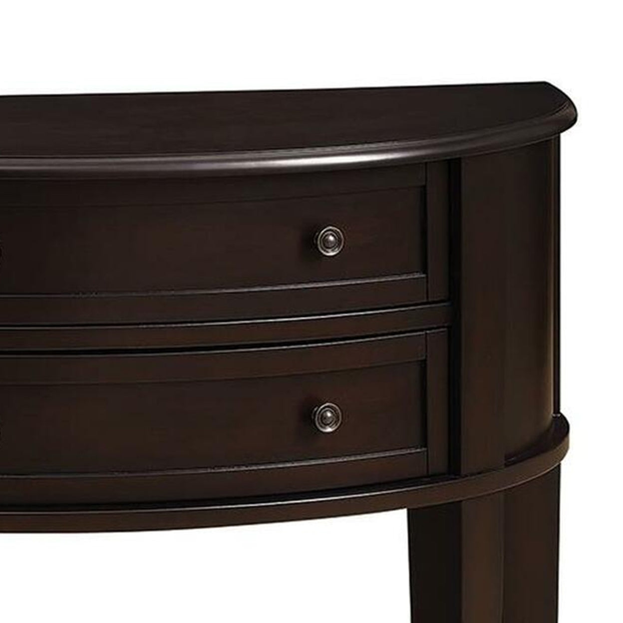 2-drawer Demilune Shape Console Table Cappuccino
