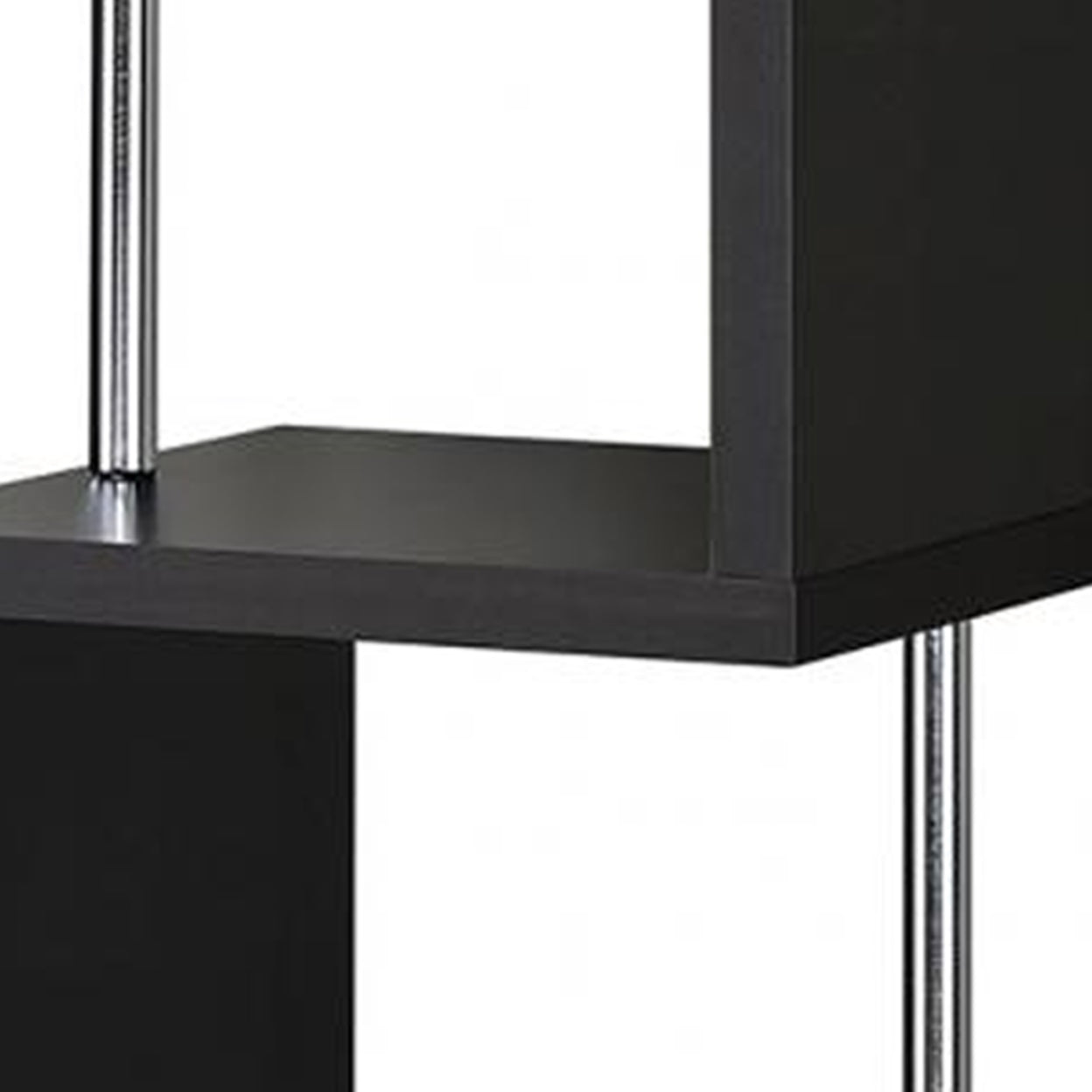 Baxter 4-shelf Bookcase Black and Chrome