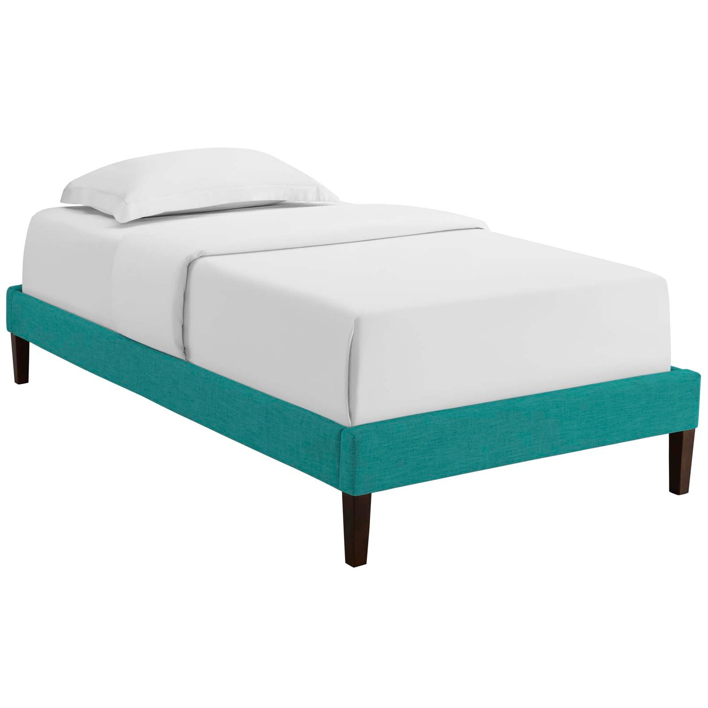 Tessie Twin Fabric Bed Frame with Squared Tapered Legs