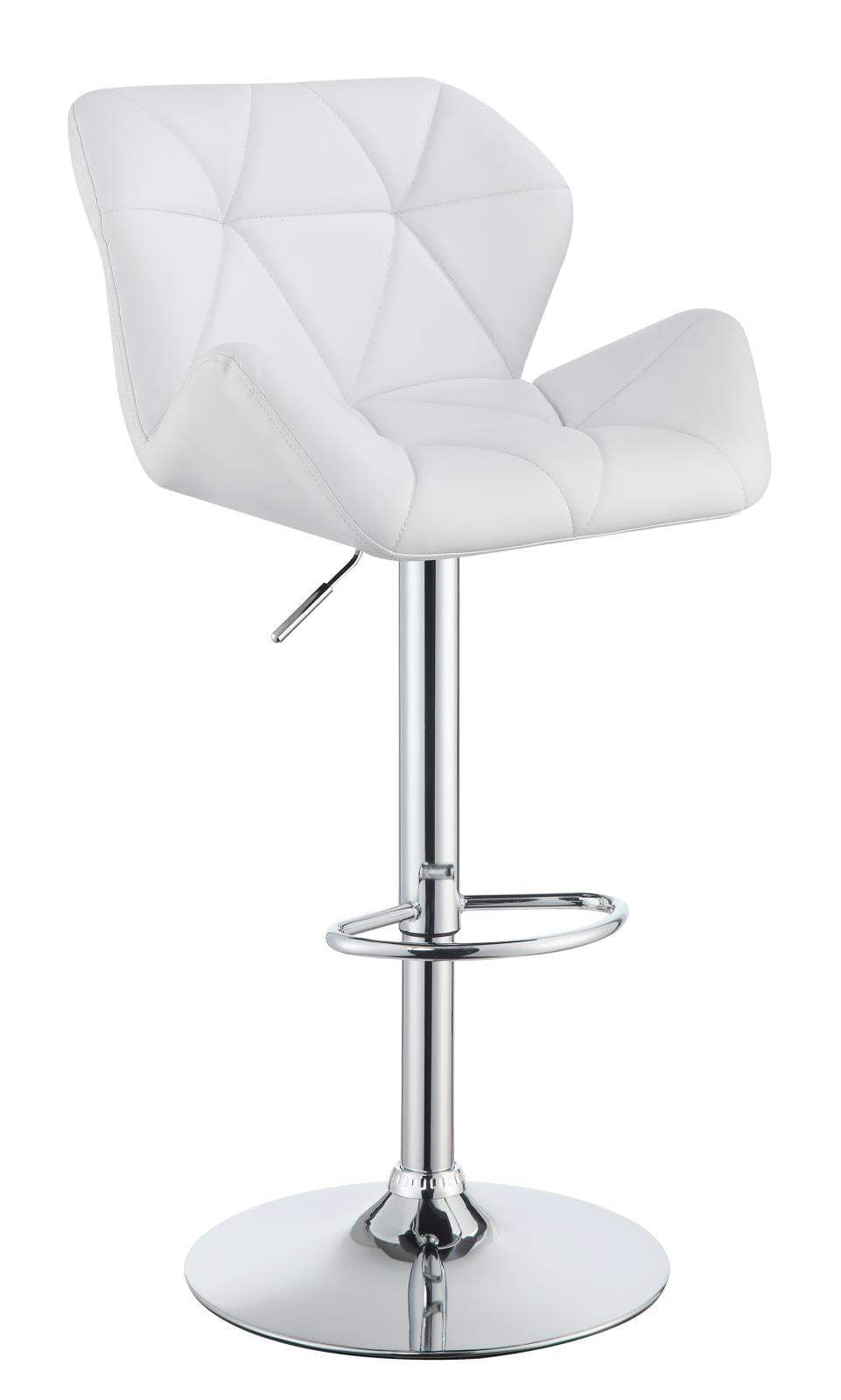 Berrington Adjustable Bar Stools Chrome and White (Set of 2)