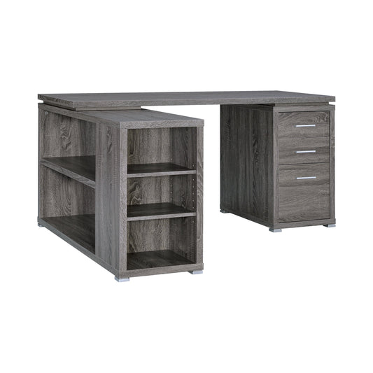 Yvette L-shape Office Desk Weathered Grey