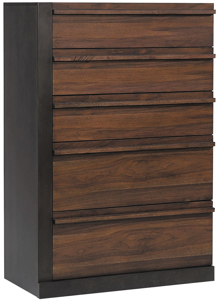 Azalia 5-drawer Chest Black and Walnut