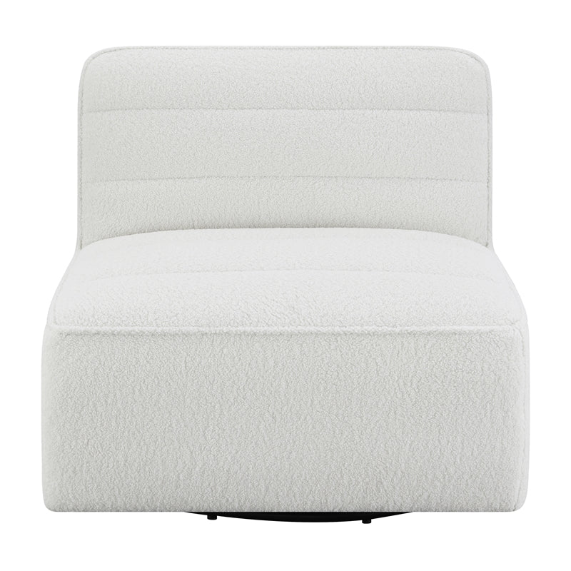 Upholstered Swivel Armless Chair Natural