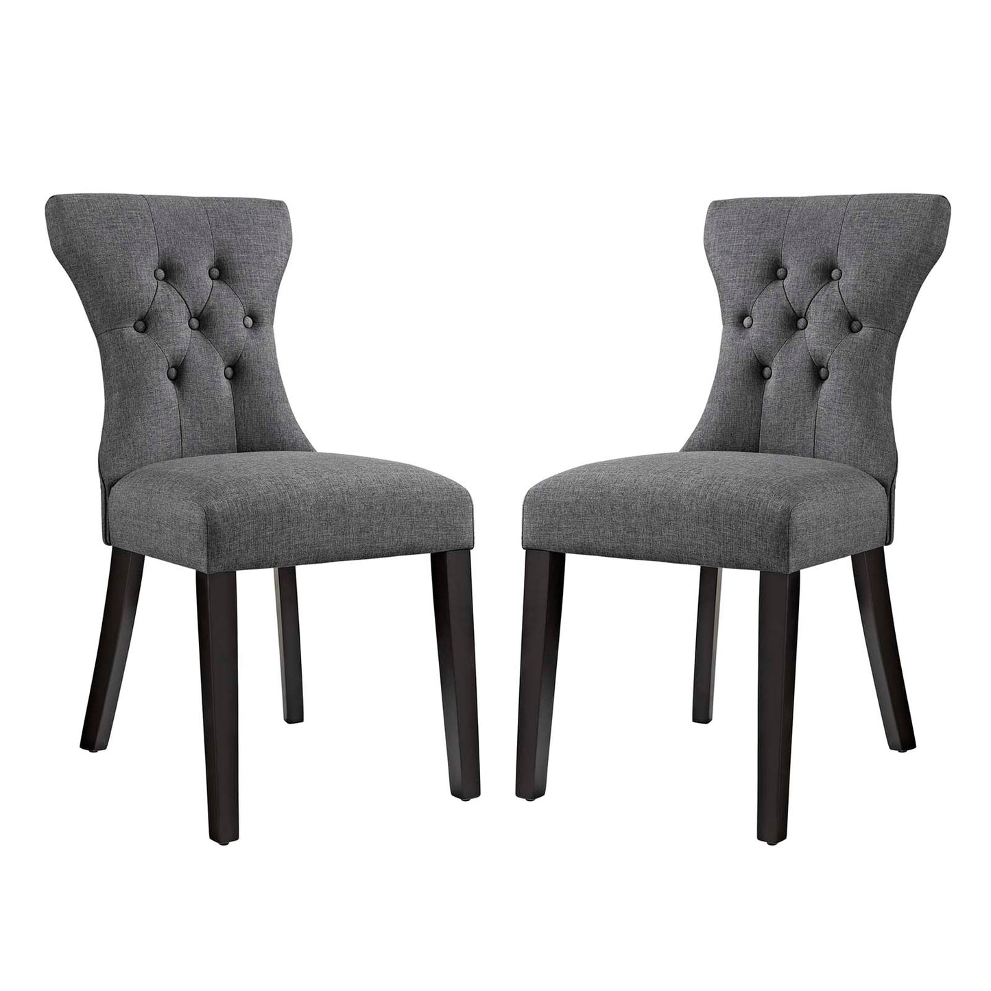 Silhouette Dining Side Chairs Upholstered Fabric Set of 2