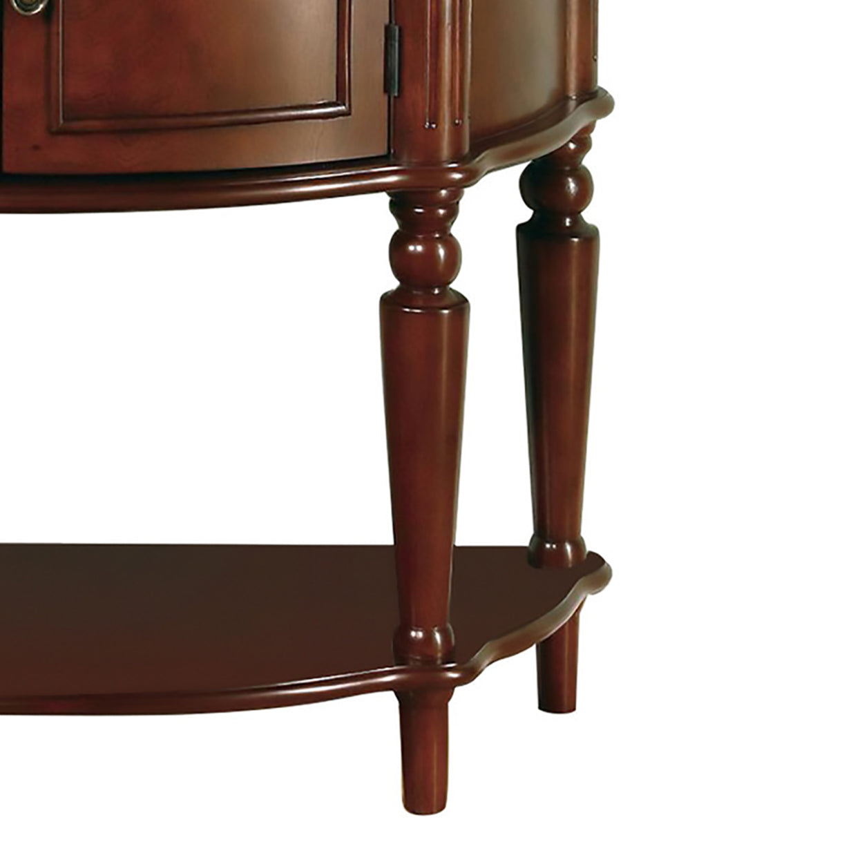 Console Table with Curved Front Brown