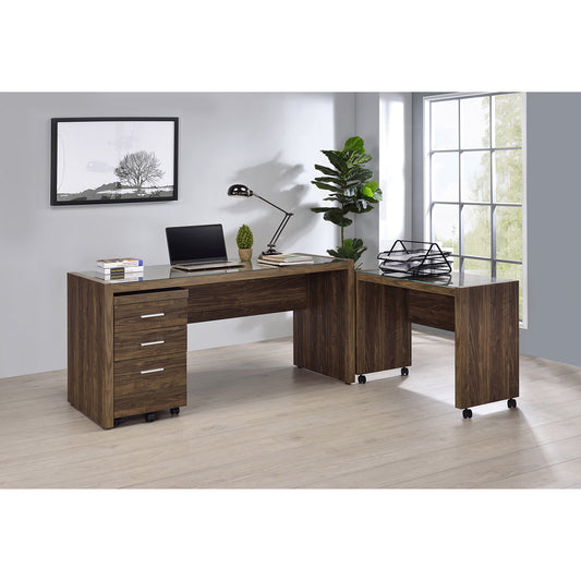 Luetta 59-inch Rectangular Writing Desk Aged Walnut