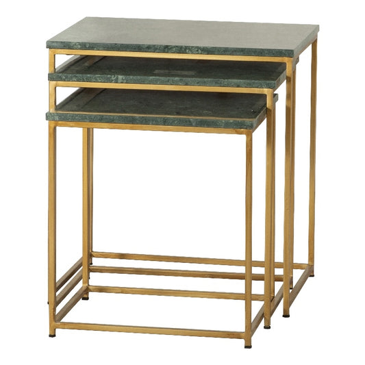 3-piece Nesting Table with Marble Top