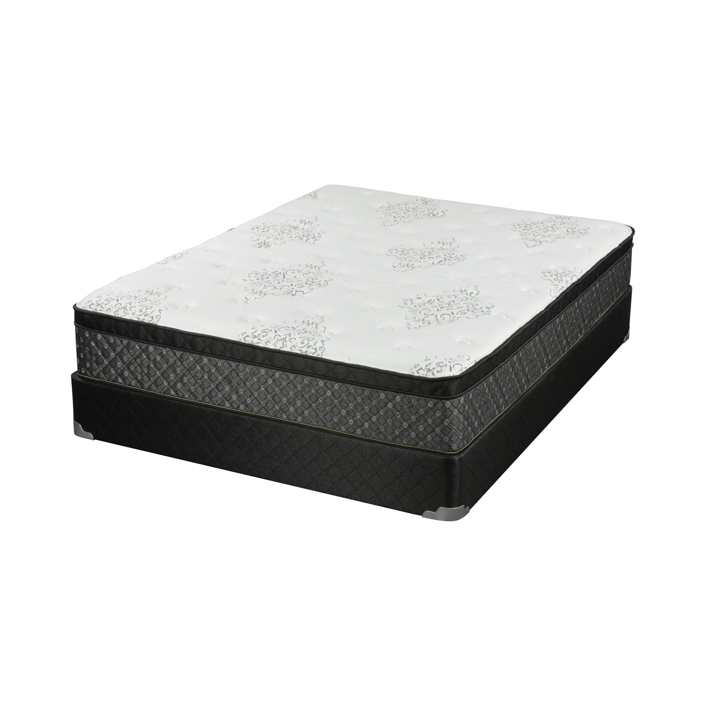 Aspen 12.5" Full Mattress White and Black