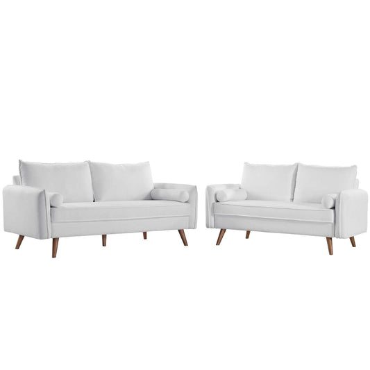 Revive Upholstered Fabric Sofa and Loveseat Set