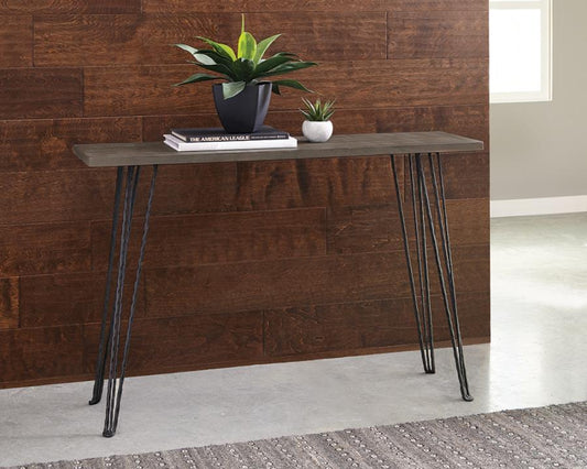 Rectangular Console Table Concrete and Black