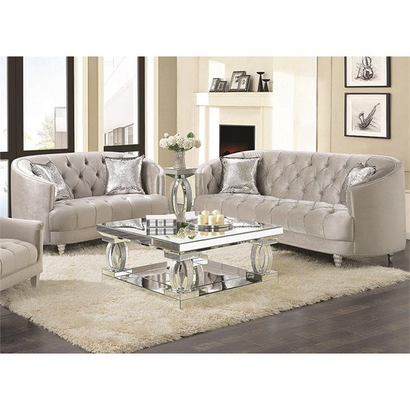 Avonlea 2-piece Tufted Living Room Set Grey
