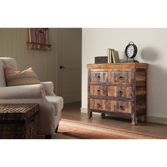 4-drawer Accent Cabinet Reclaimed Wood