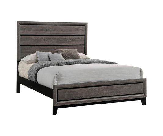 Watson California King Panel Bed Grey Oak and Black