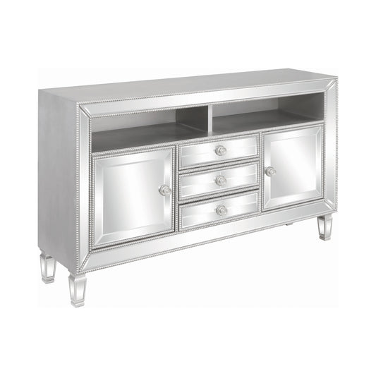 3-drawer TV Console Metallic Platinum