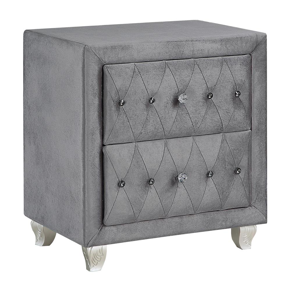 Deanna Upholstered Tufted Bedroom Set Grey