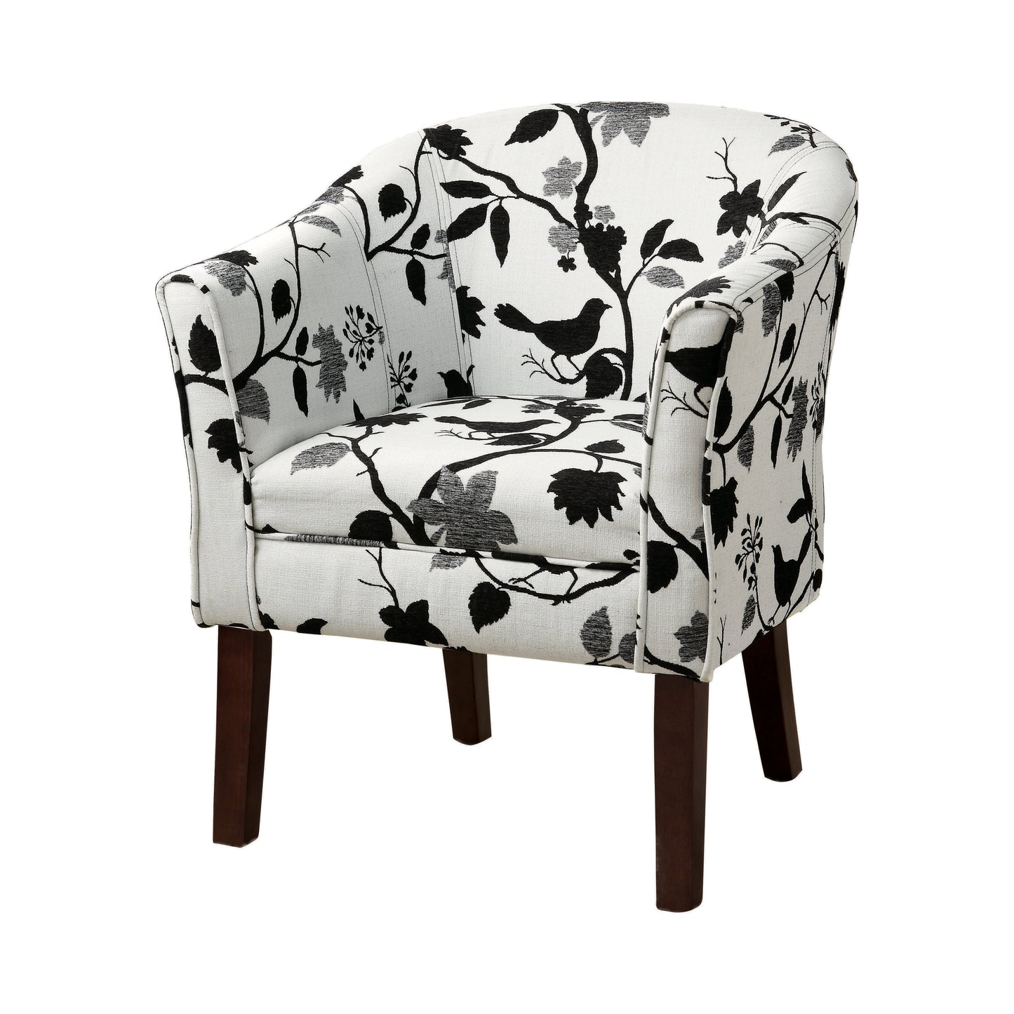 Upholstered Accent Chair Black and White