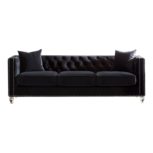 Delilah Upholstered Living Room Set Black