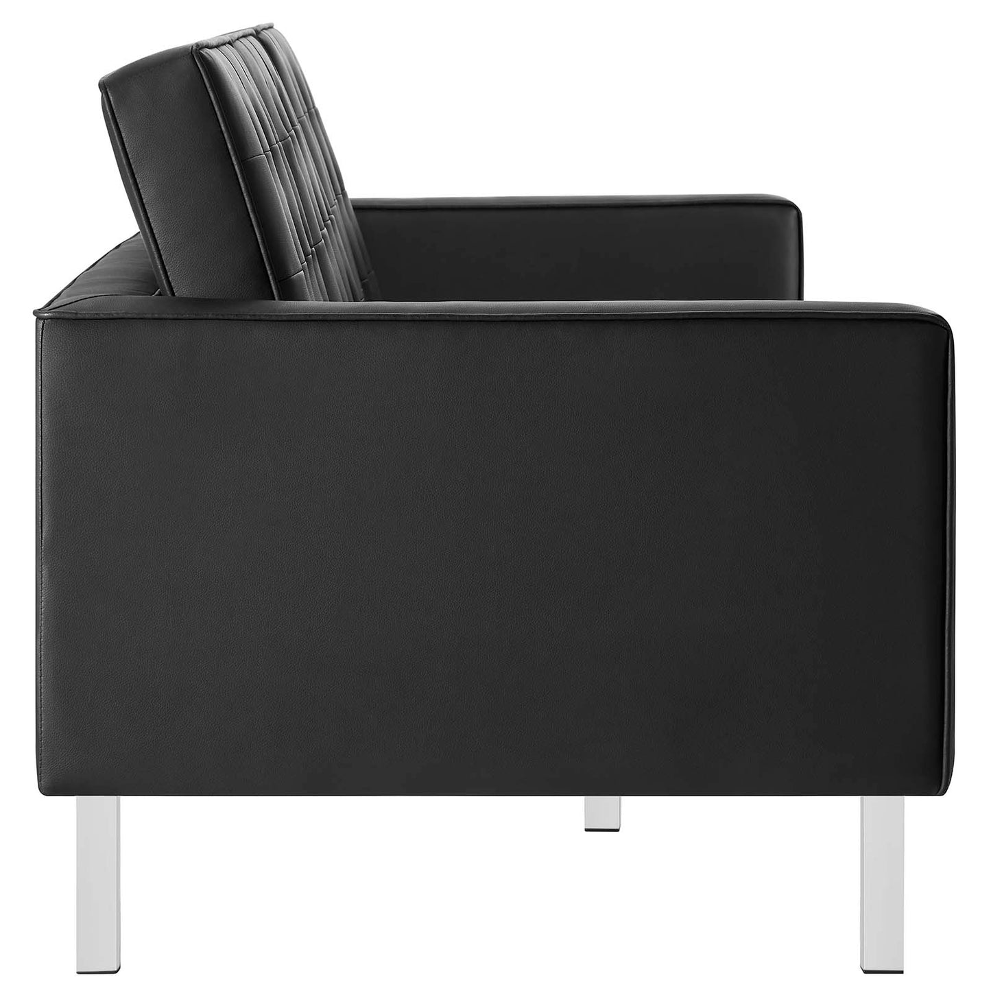 Loft Tufted Vegan Leather Vegan Leather Sofa