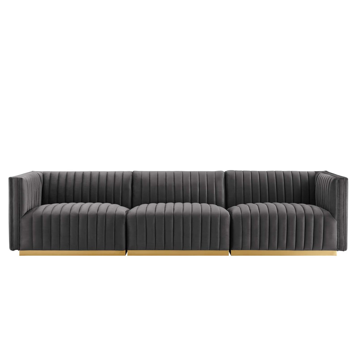 Conjure Channel Tufted Performance Velvet Sofa