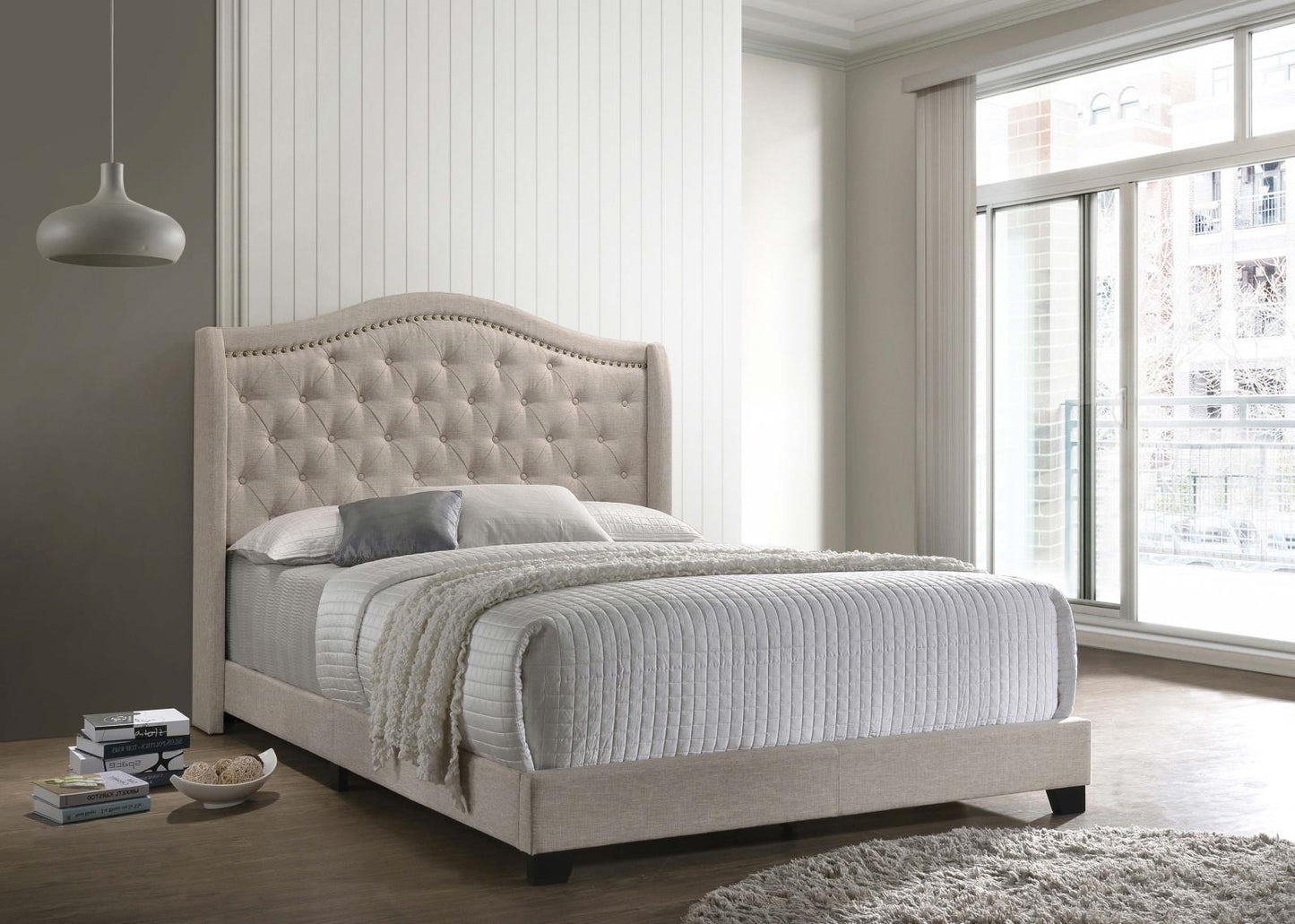 Sonoma Camel Back Queen Bed Beige