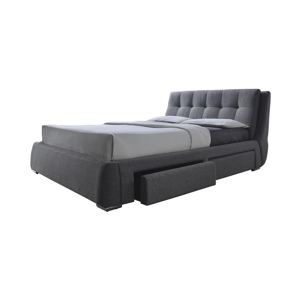 Fenbrook Eastern King Tufted Upholstered Storage Bed Grey