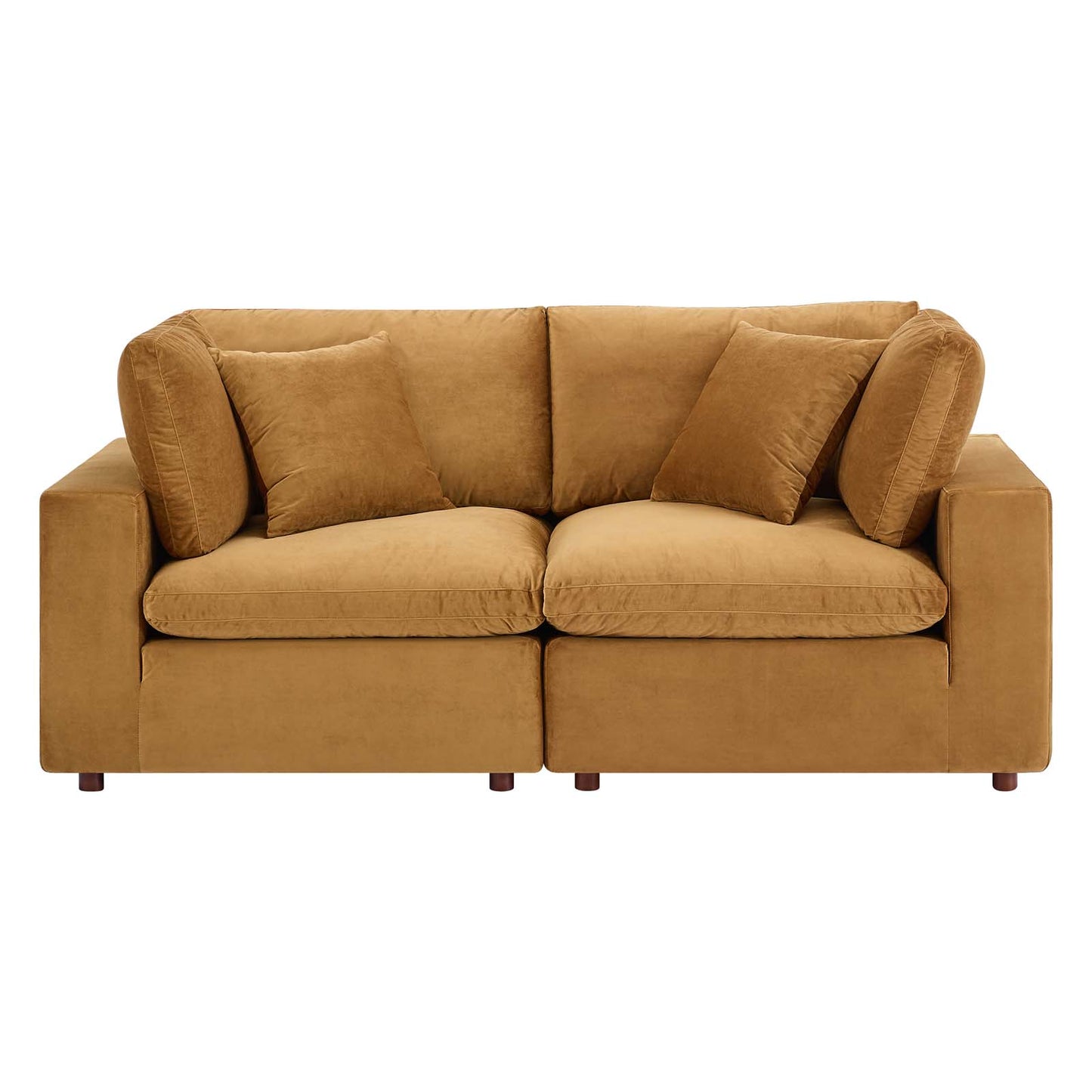 Commix Down Filled Overstuffed Performance Velvet Loveseat