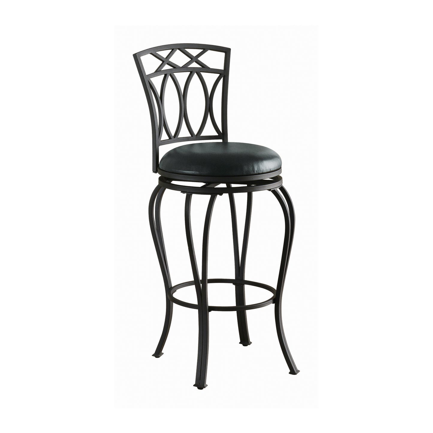 Adamsville Upholstered Swivel Bar Stool Black