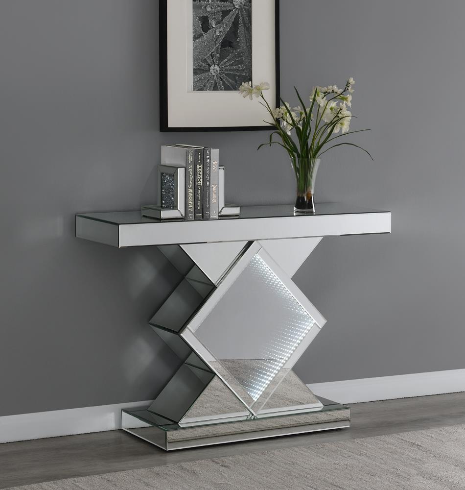 Moody Console Table with LED Lighting Silver