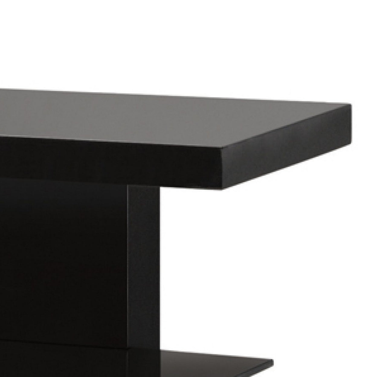 2-shelf TV Console Glossy Black