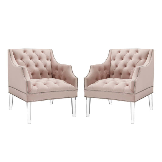 Proverbial Armchair Performance Velvet Set of 2