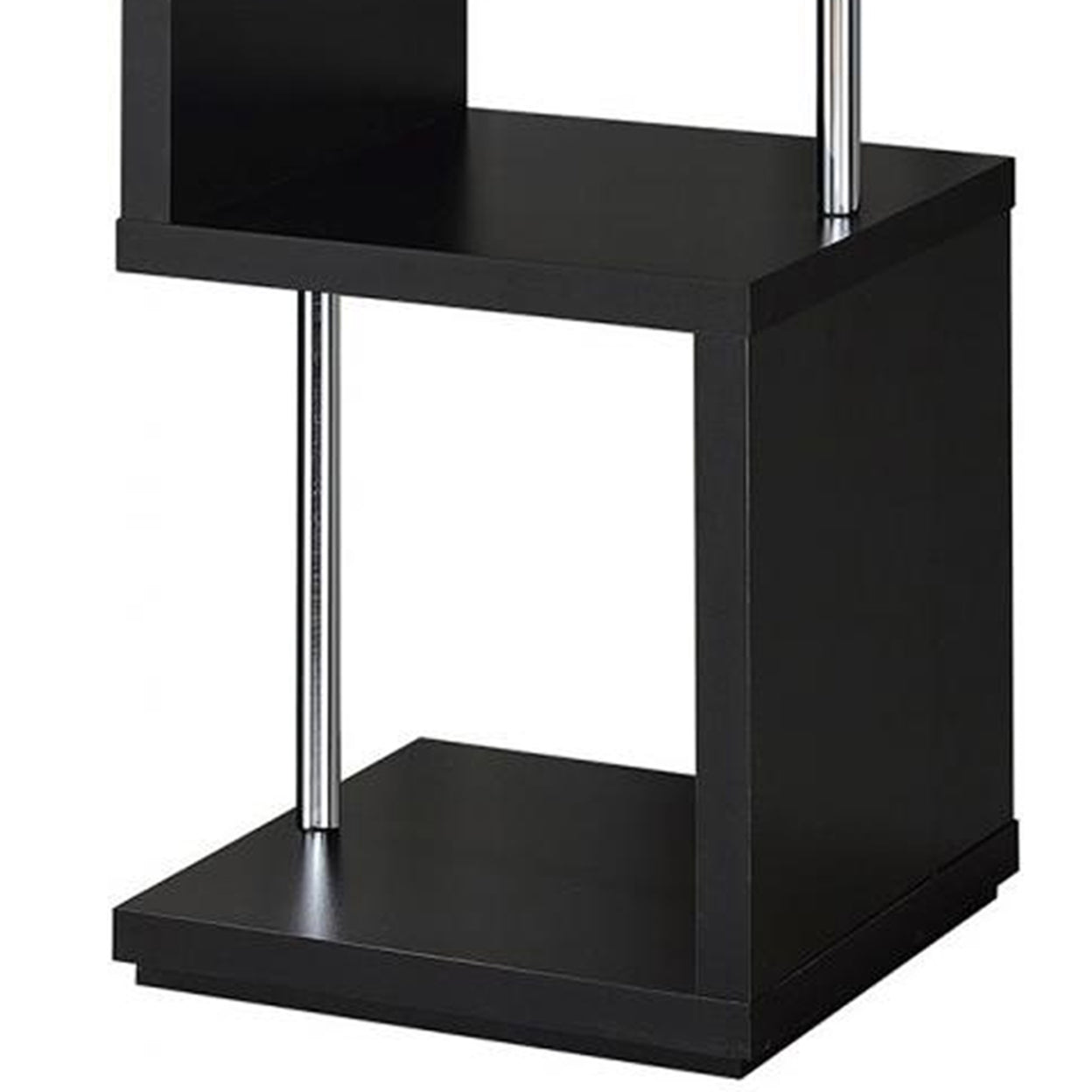 Baxter 4-shelf Bookcase Black and Chrome